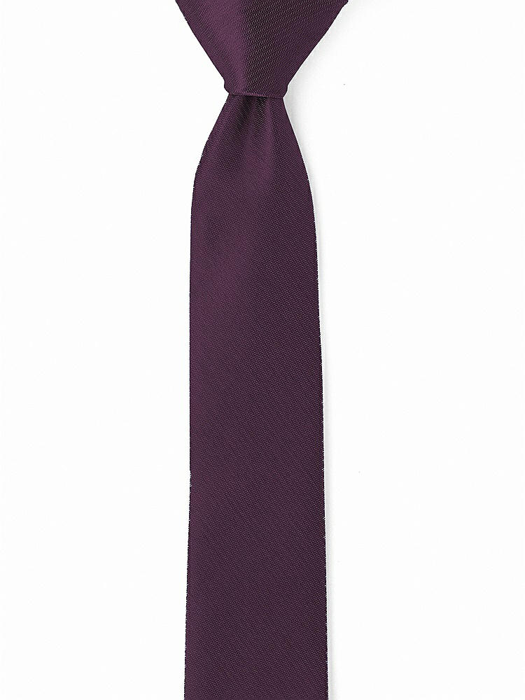 Front View - Aubergine Yarn-Dyed Narrow Ties by After Six