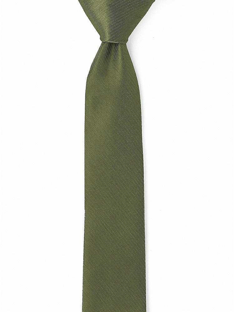 Front View - Olive Green Yarn-Dyed Narrow Ties by After Six
