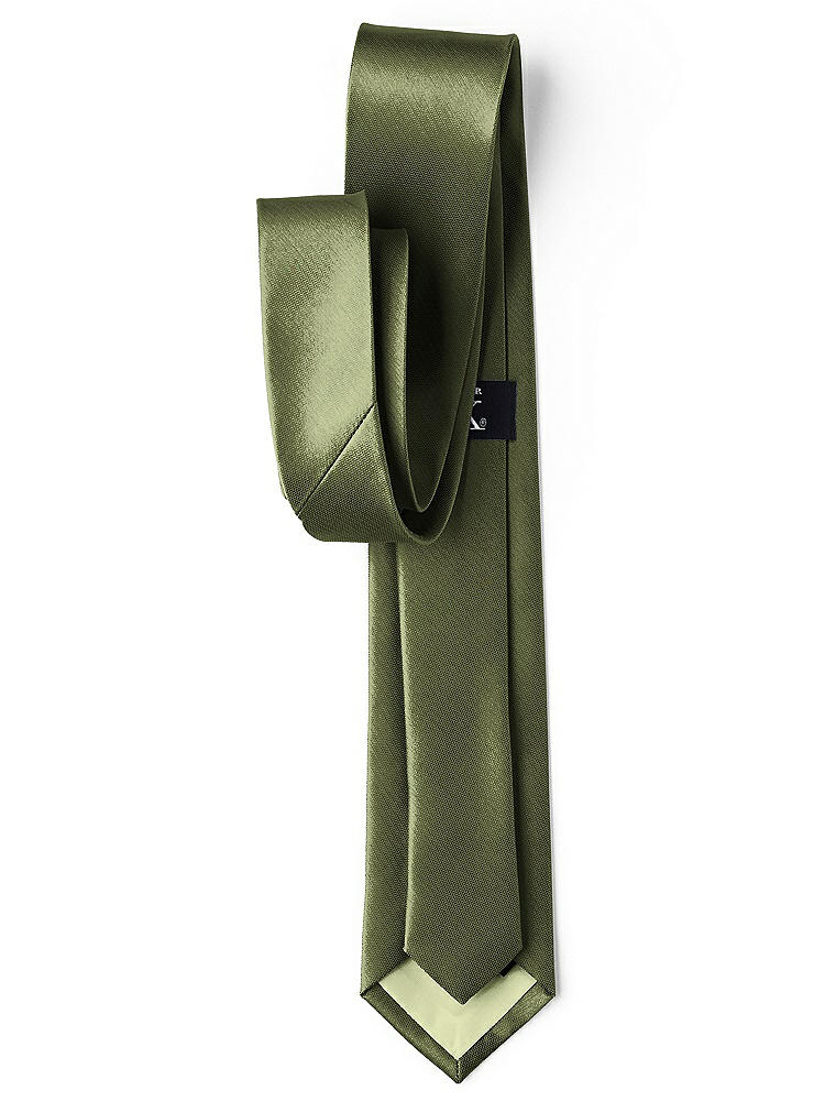 Back View - Olive Green Yarn-Dyed Narrow Ties by After Six