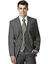 Rear View Thumbnail - Charcoal Gray Classic Yarn-Dyed Tuxedo Vest by After Six
