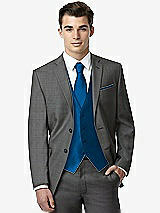 Front View Thumbnail - Cerulean Classic Yarn-Dyed Tuxedo Vest by After Six