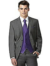 Rear View Thumbnail - Regalia - PANTONE Ultra Violet Classic Yarn-Dyed Tuxedo Vest by After Six