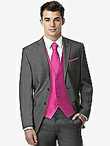 Front View Thumbnail - Fuchsia Classic Yarn-Dyed Tuxedo Vest by After Six