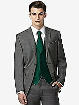 Front View Thumbnail - Hunter Green Classic Yarn-Dyed Tuxedo Vest by After Six
