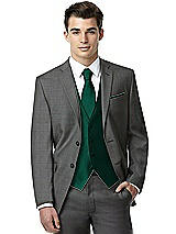Rear View Thumbnail - Hunter Green Classic Yarn-Dyed Tuxedo Vest by After Six