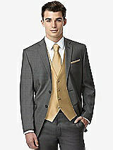 Front View Thumbnail - Venetian Gold Classic Yarn-Dyed Tuxedo Vest by After Six