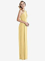 Side View Thumbnail - Buttercup One-Shoulder Draped Bodice Column Gown