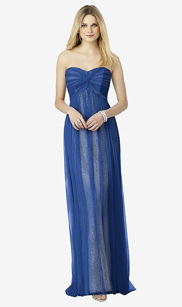 Front View - Classic Blue & Oyster After Six Bridesmaids Style 6725