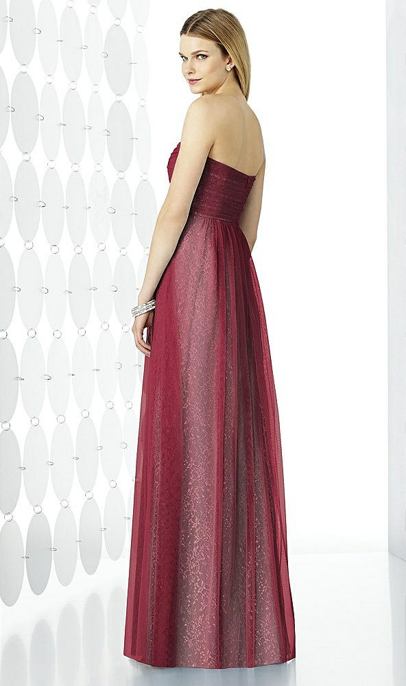 Back View - Burgundy & Oyster After Six Bridesmaids Style 6725