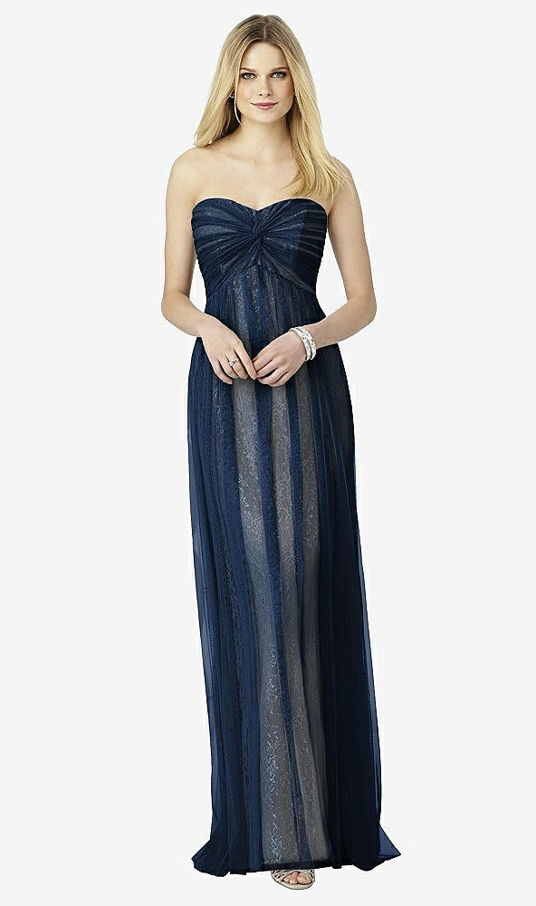 Front View - Midnight Navy & Oyster After Six Bridesmaids Style 6725