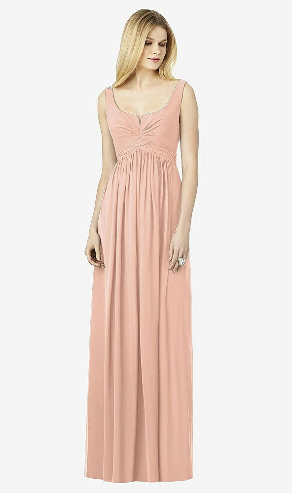 Front View - Pale Peach After Six Bridesmaid Dress 6727