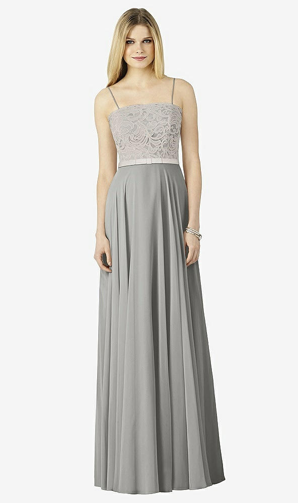 Front View - Chelsea Gray & Oyster After Six Bridesmaid Dress 6732