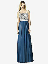 Front View Thumbnail - Dusk Blue & Oyster After Six Bridesmaid Dress 6732
