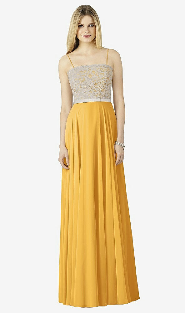 Front View - NYC Yellow & Oyster After Six Bridesmaid Dress 6732