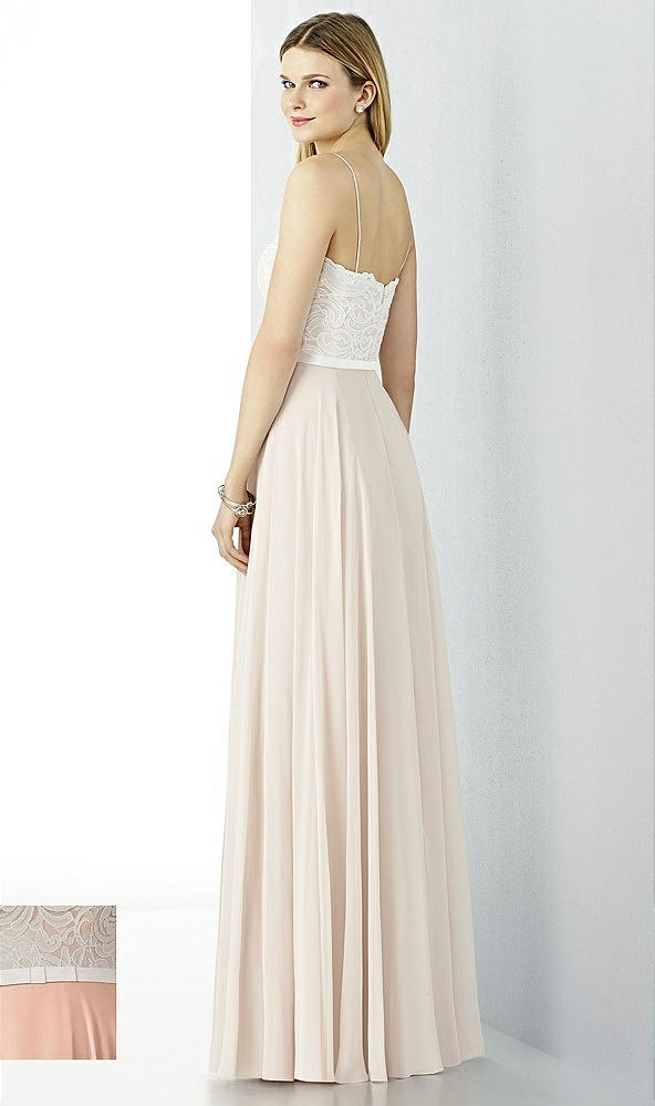 Back View - Pale Peach & Oyster After Six Bridesmaid Dress 6732