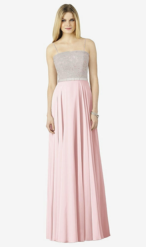 Front View - Ballet Pink & Oyster After Six Bridesmaid Dress 6732