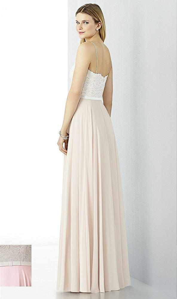 Back View - Ballet Pink & Oyster After Six Bridesmaid Dress 6732
