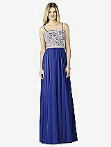 Front View Thumbnail - Cobalt Blue & Oyster After Six Bridesmaid Dress 6732