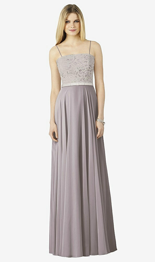 Front View - Cashmere Gray & Oyster After Six Bridesmaid Dress 6732