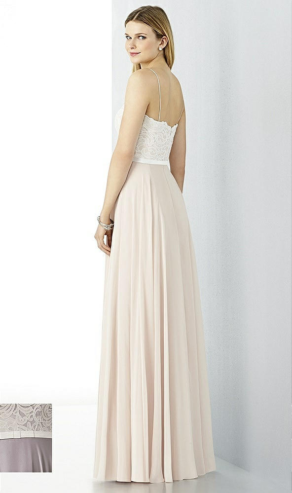 Back View - Cashmere Gray & Oyster After Six Bridesmaid Dress 6732
