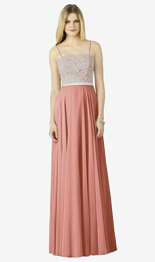 Front View - Desert Rose & Oyster After Six Bridesmaid Dress 6732