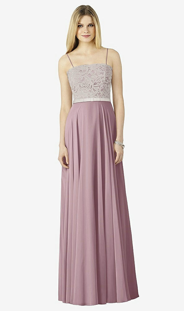 Front View - Dusty Rose & Oyster After Six Bridesmaid Dress 6732