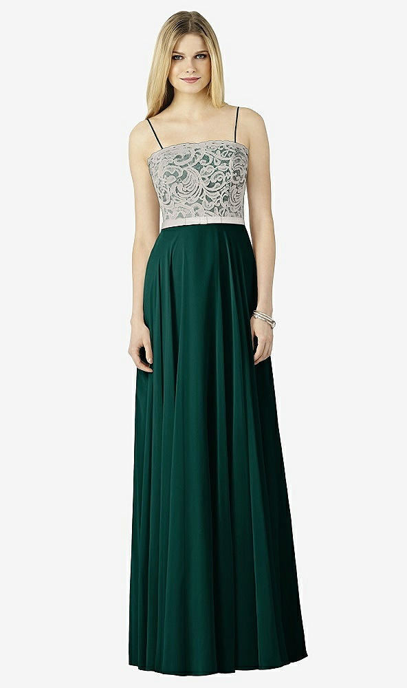Front View - Evergreen & Oyster After Six Bridesmaid Dress 6732