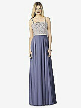 Front View Thumbnail - French Blue & Oyster After Six Bridesmaid Dress 6732