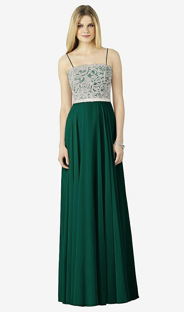 Front View - Hunter Green & Oyster After Six Bridesmaid Dress 6732