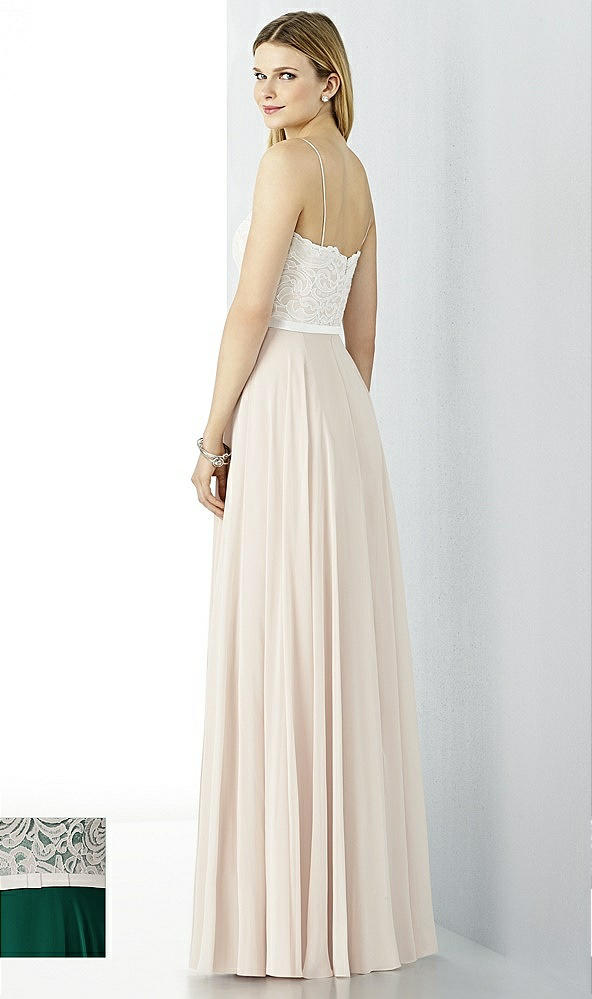 Back View - Hunter Green & Oyster After Six Bridesmaid Dress 6732