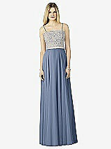 Front View Thumbnail - Larkspur Blue & Oyster After Six Bridesmaid Dress 6732