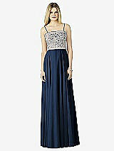 Front View Thumbnail - Midnight Navy & Oyster After Six Bridesmaid Dress 6732