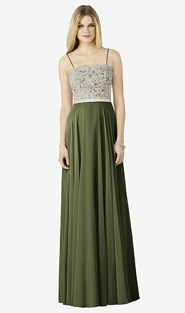 Front View - Olive Green & Oyster After Six Bridesmaid Dress 6732