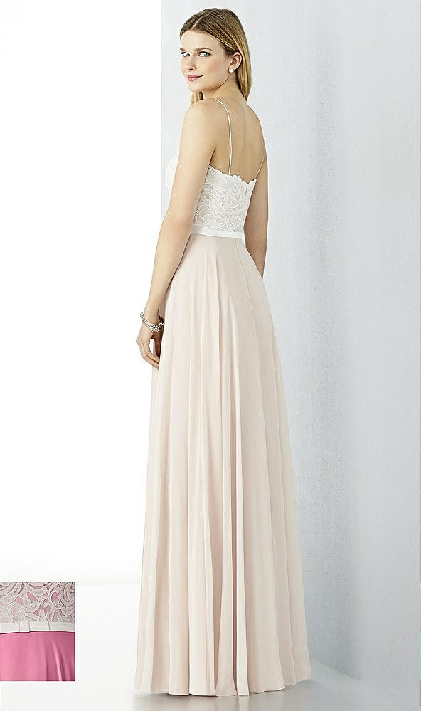 Back View - Orchid Pink & Oyster After Six Bridesmaid Dress 6732