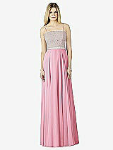 Front View Thumbnail - Peony Pink & Oyster After Six Bridesmaid Dress 6732