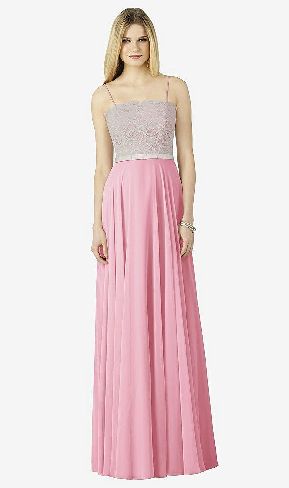 Front View - Peony Pink & Oyster After Six Bridesmaid Dress 6732