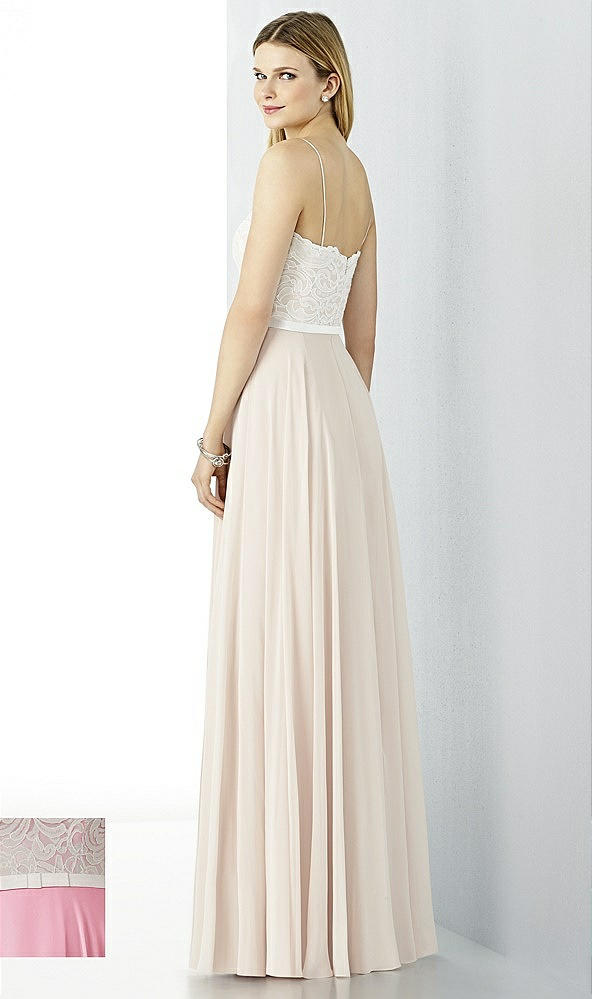 Back View - Peony Pink & Oyster After Six Bridesmaid Dress 6732