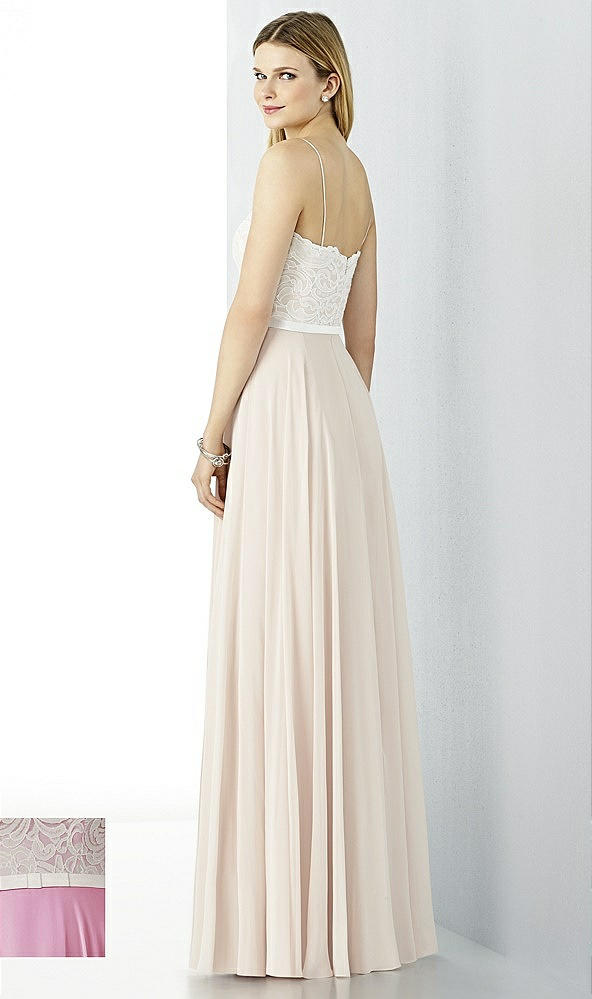 Back View - Powder Pink & Oyster After Six Bridesmaid Dress 6732