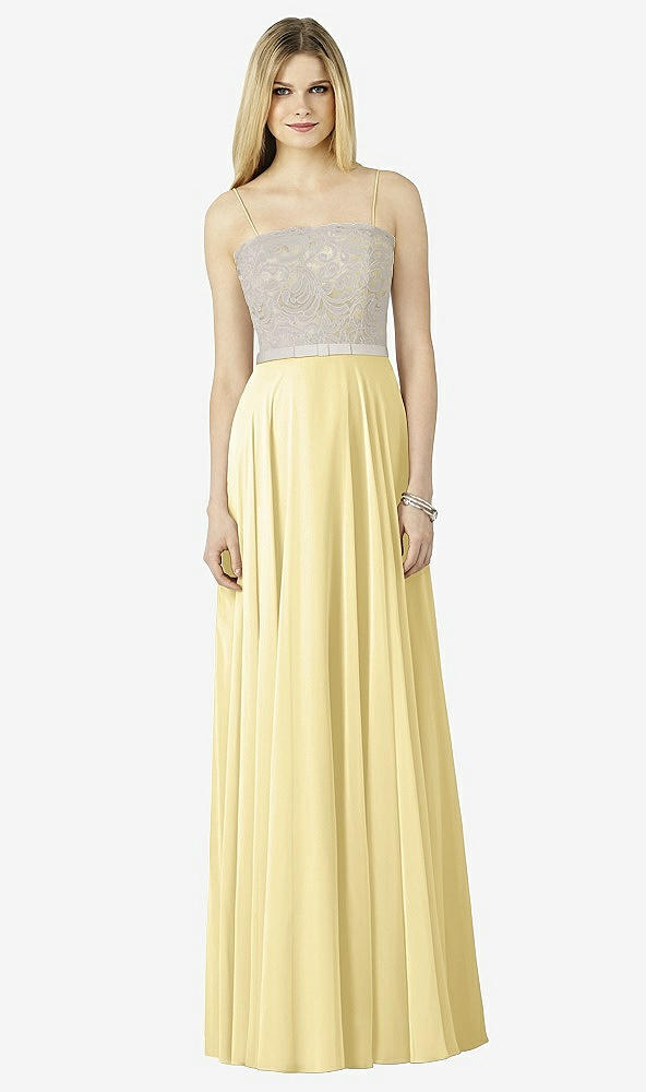 Front View - Pale Yellow & Oyster After Six Bridesmaid Dress 6732