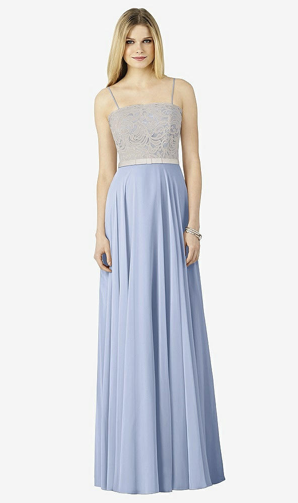 Front View - Sky Blue & Oyster After Six Bridesmaid Dress 6732