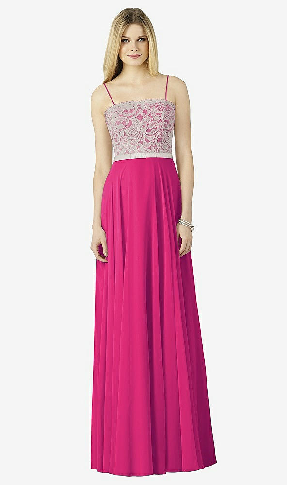 Front View - Think Pink & Oyster After Six Bridesmaid Dress 6732