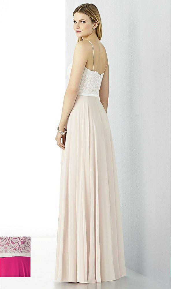 Back View - Think Pink & Oyster After Six Bridesmaid Dress 6732