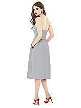 Rear View Thumbnail - French Gray Midi Natural Waist Strapless Dress