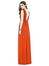 Rear View Thumbnail - Tangerine Tango Natural Waist Sleeveless Shirred Skirt Dress