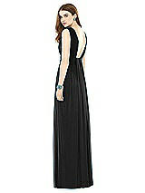 Rear View Thumbnail - Black Natural Waist Sleeveless Shirred Skirt Dress