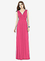 Front View Thumbnail - Forever Pink Natural Waist Sleeveless Shirred Skirt Dress