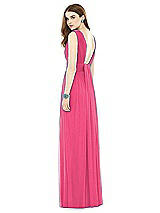 Rear View Thumbnail - Forever Pink Natural Waist Sleeveless Shirred Skirt Dress
