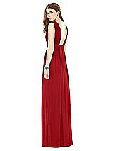 Rear View Thumbnail - Garnet Natural Waist Sleeveless Shirred Skirt Dress