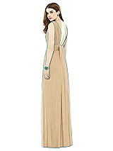 Rear View Thumbnail - Golden Natural Waist Sleeveless Shirred Skirt Dress