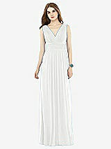 Front View Thumbnail - White Natural Waist Sleeveless Shirred Skirt Dress